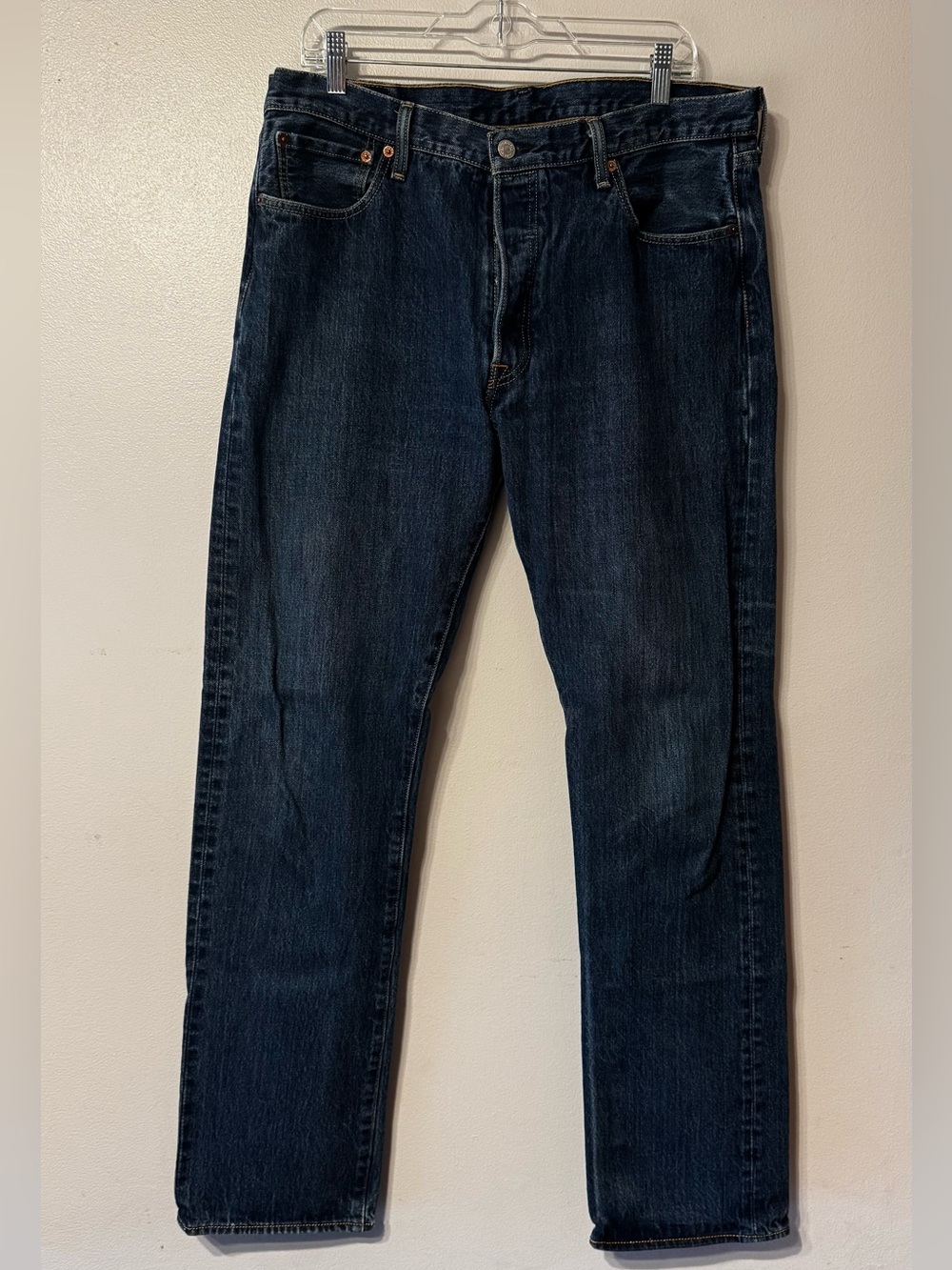 Levi’s 501 Original Fit Jeans Mens 36x36 Button Fly Dark Wash Straight Leg